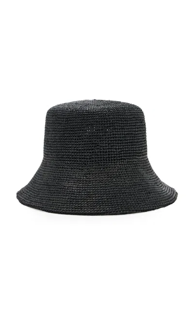 Lack Of Color The Inca Raffia Bucket Hat In Animal Print