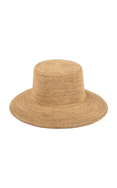 Lack Of Color The Inca Wide Raffia Bucket Hat In Neutral