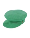 Lack Of Color Woman Hat Green Size 7 Leather In Green
