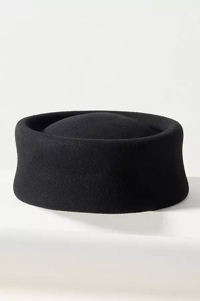 Lack Of Color Wool Pillbox Hat In Black