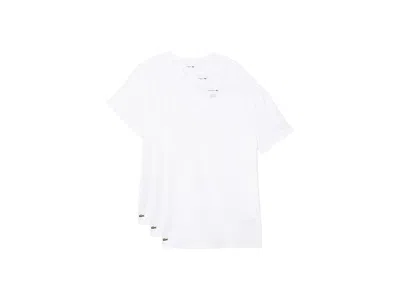 Lacoste 100% Cotton Regular Fit V-neck T-shirt 3-pack In White