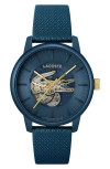 Lacoste 12.12 Automatique Leather Strap Watch, 44mm In Blue
