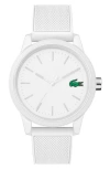 Lacoste 12.12 Rubber Strap Watch, 42mm In White