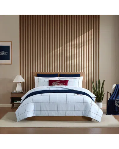 Lacoste 215 Thread Count Tennis Checks Cotton Comforter Set