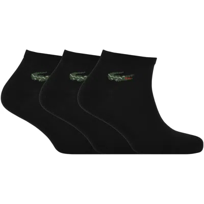 Lacoste 3 Pack Ankle Socks Black