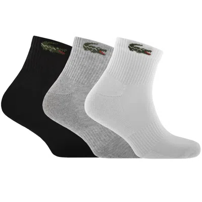 Lacoste 3 Pack Ankle Socks In Multi