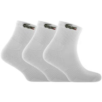 Lacoste 3 Pack Ankle Socks White