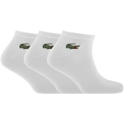 Lacoste 3 Pack Ankle Socks White