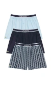 Lacoste 3-pack Cotton Weave Boxers In Multi