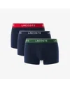 Lacoste 3-pack Mens Trunks In Blue