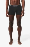 Lacoste 3-pack Stretch Cotton Boxer Briefs In Black