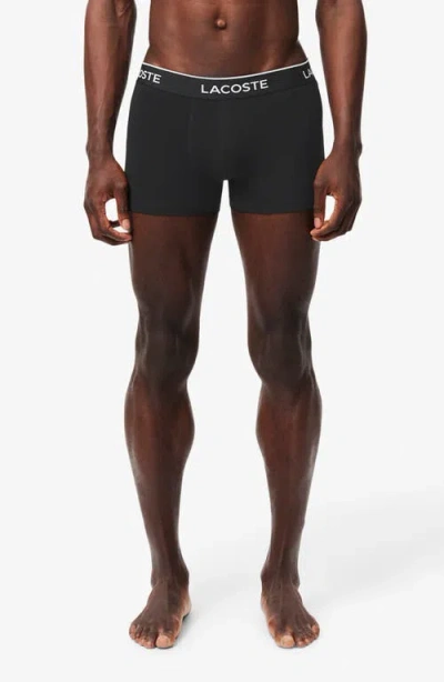 Lacoste 3-pack Stretch Cotton Boxer Briefs In Black