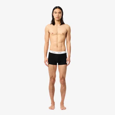 Lacoste 3-pack Stretch Cotton Boxers In Black