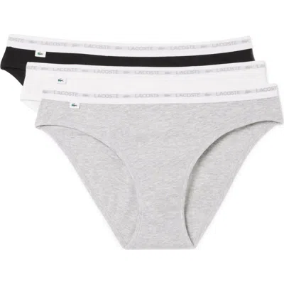 Lacoste 3-pack Stretch Cotton Briefs In Gray