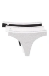 Lacoste 3-pack Stretch Cotton Thongs In White