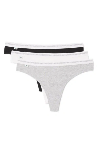 Lacoste 3-pack Stretch Cotton Thongs In White