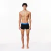 Lacoste 3-pack Stretch Cotton Trunks - Xl In Black