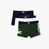 Lacoste 3-pack Stretch Cotton Trunks - Xl In Green