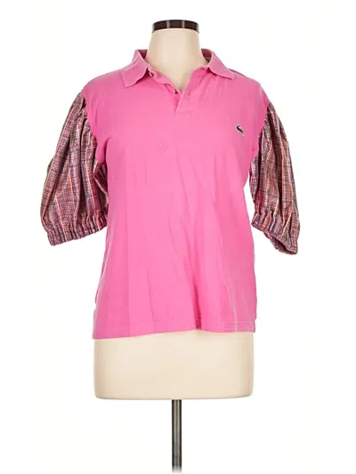 Pre-owned Lacoste 3/4 Sleeve Button Down Shirt In Pink