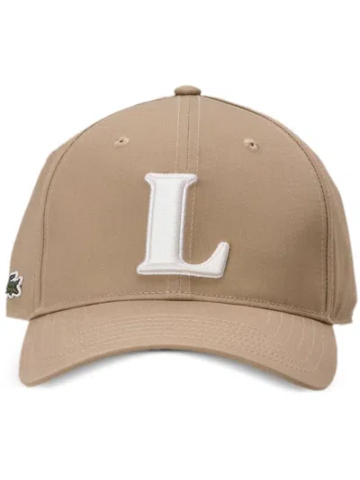 Lacoste 3d-embroidered Cotton Baseball Cap In Neutrals