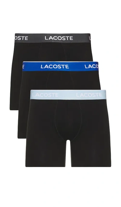 Lacoste 3-pack Boxer Briefs In Black