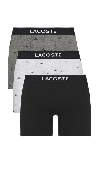 Lacoste 3-pack Boxer Briefs In Black