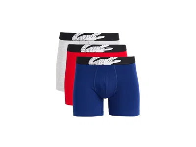 Lacoste 3-pack Crocodile Logo Boxer Briefs In Multi