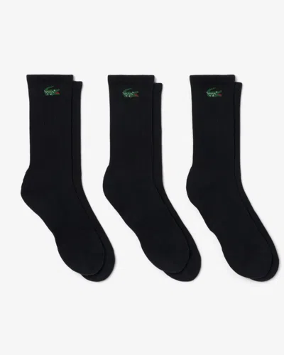 Lacoste 3-pack Long Mens Sport Socks In Black 031