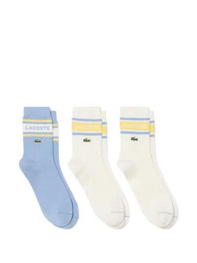 Lacoste 3-pack Printed Cotton Socks In Multi