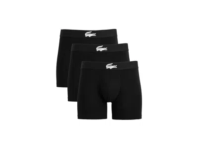 Lacoste 3-pack Stretch Jersey Boxer Briefs In Black