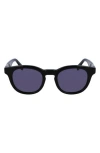 Lacoste Round-frame Sunglasses In Black