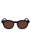 Lacoste 49mm Oval Sunglasses In Blue