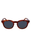 Lacoste 49mm Oval Sunglasses In Brown