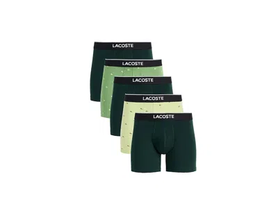 Lacoste 5-pack Boxer Briefs In Green