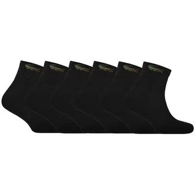 Lacoste 6 Pack Ankle Socks Black
