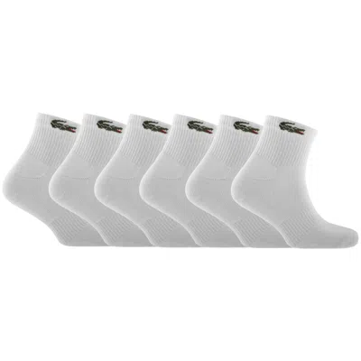 Lacoste 6 Pack Ankle Socks White
