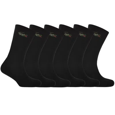 Lacoste 6 Pack Sport Crew Socks Black
