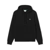 Lacoste Organic Cotton Hooded Sweatshirt In Black
