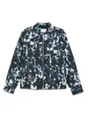 Lacoste Mens Abstract-print Brand-patch Shell Jacket Black In Black