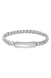 Lacoste Adventurer Bar Pendant Bracelet In Silver