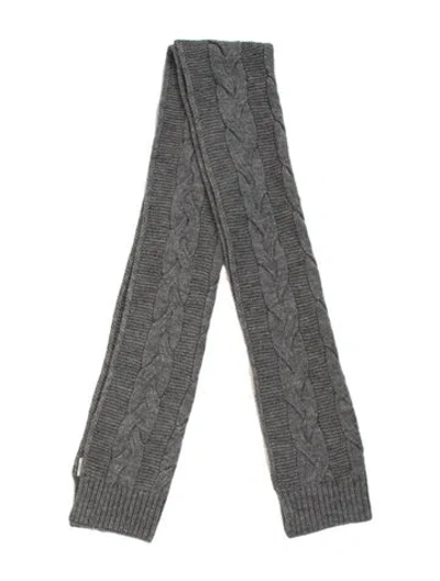 Pre-owned Lacoste Alpaca Patterned Scarf In Grey