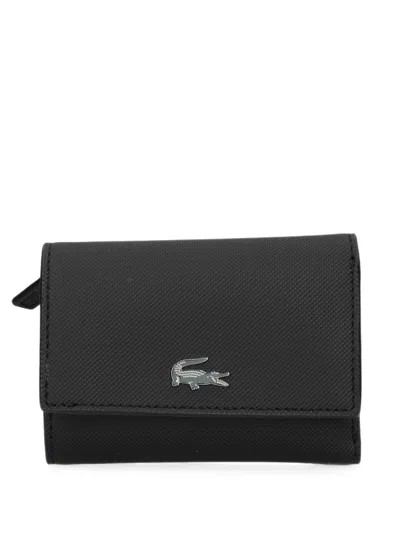 Lacoste Anna Logo-plaque Foldover Wallet In Black