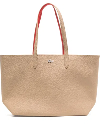 Lacoste Anna Tote Bag In Neutrals