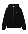 Lacoste Cotton Jogger Sweatshirt With Pouch Pocket In Black
