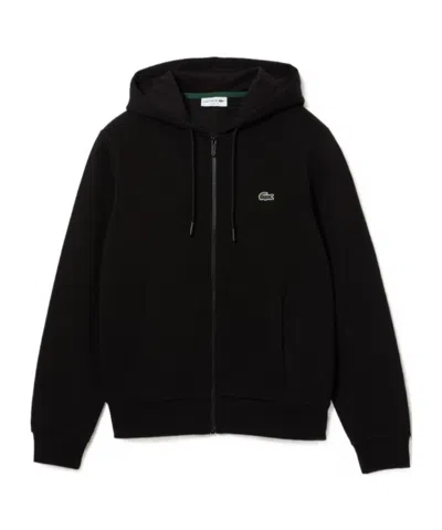 LACOSTE LACOSTE LOGO PATCH ZIP-UP DRAWSTRING HOODIE