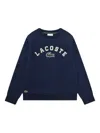 Lacoste Boys Chenille Logo Sweatshirt In Blue