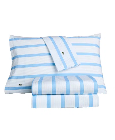 Lacoste Archive 200-thread Count Cotton 3-pc. Sheet Set, Twin In Blue