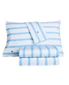 Lacoste Archive 200-thread Count Cotton 3-pc. Sheet Set, Twin In Blue