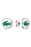 Lacoste Arthor Crocodile Stud Earrings