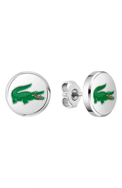 Lacoste Arthor Crocodile Stud Earrings